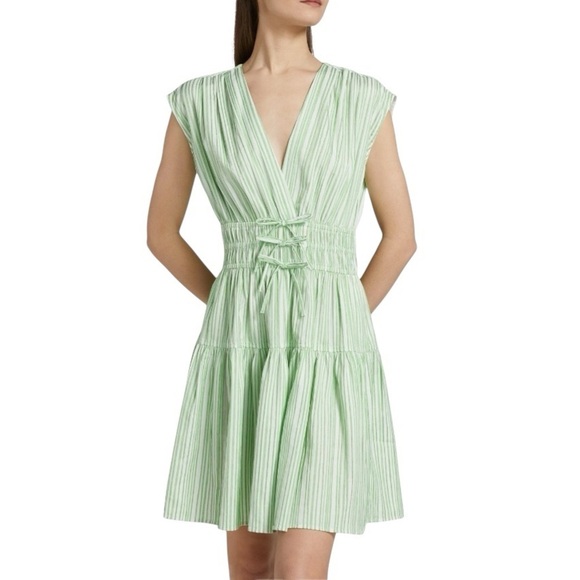 10 Crosby Derek Lam Blue Sleeveless V-Neck Sundress - Picture 2 of 10